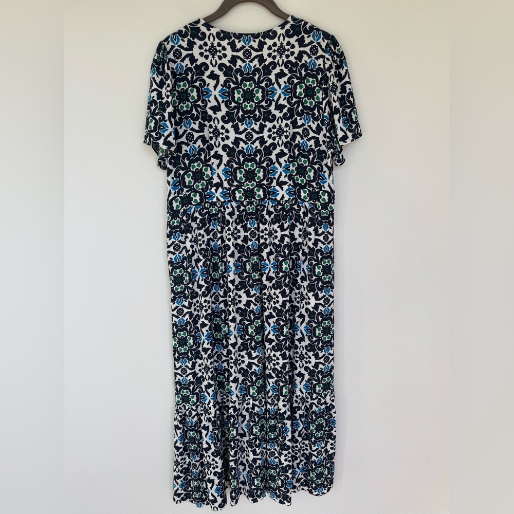 Boden Tiered Hem Maxi Dress- Navy Opulent Pome- Size 8P - Picture 8 of 9